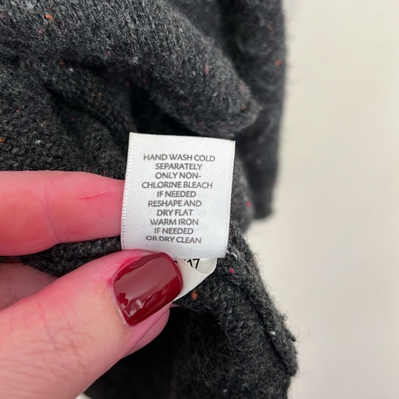 J. Jill Women’s Gray Tie Neck Sweater 3/4 Sleeve Sz L - Picture 7 of 11